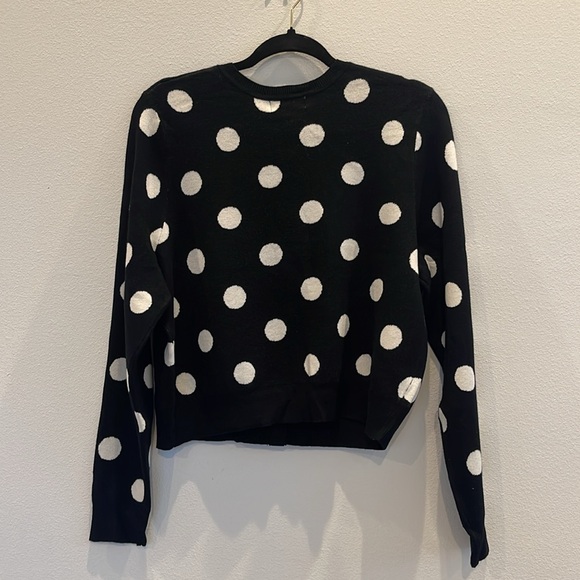 NWT Victor Glemaud Black / White Polka Dot Cardigan Sweater Size XL - Picture 5 of 7